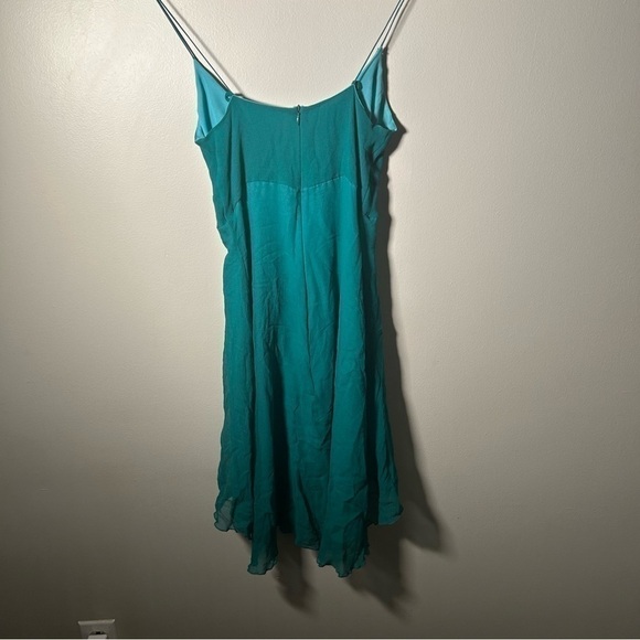 Heart moon star 100% silk babydoll lingerie gown in teal with pearl embroidery S - Picture 7 of 12